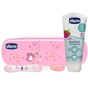CHICCO SET CEPILLO Y PASTA ROSA