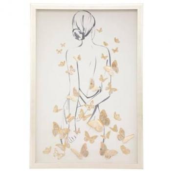 Gold Butterfly Female Pose Framed