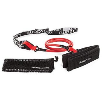 SpeedTrain Short Swim Belt by Buddyswim – Black & Red (Unisex, 1.2–3.6 m)