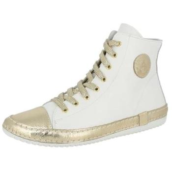 Chaussures Sportives Cuir Blanc-Or 36