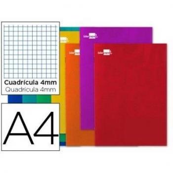 Libreta A4 80 hojas 60g/m2 cuadro 4mm con margen Liderpapel