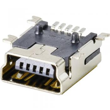 Connfly DS1104-B60SRS Mini USB B Socket, Horizontal Mount