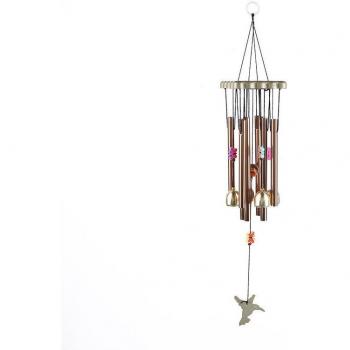 Pendentif de fenêtre carillon en métal et bois