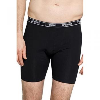 Boxer lunghi uomo, JP1880, taglie comode, Nero, Taglia: 16, Cotone