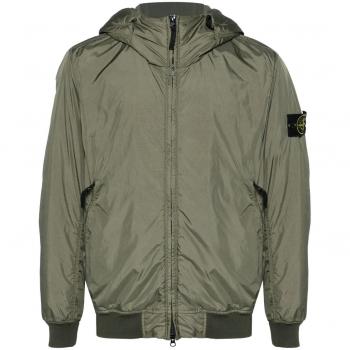 Stone Island Men's Nylon Zipped Jacket Green Medium 811540823V0059