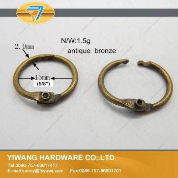 Anillos sueltos para encuadernación de hojas