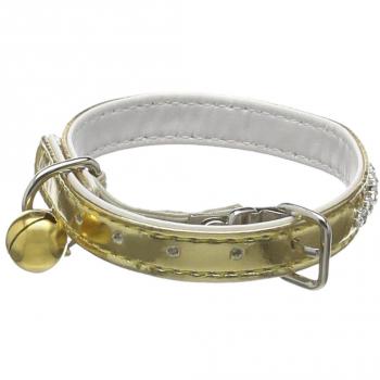 Shimmering Golden Cat Collar, 30 x 1.2 cm (Faux Diamond)