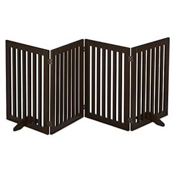 Valla de Seguridad Plegable para Niños y Mascotas, 70 x 206 cm, Relaxdays, Color Marrón
