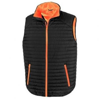 Recycling‑Bodywarmer Weste mit Neonfarben, Mehrfarbig, Größen bis 3XL – Regatta Herren (Schwarz/Orange)