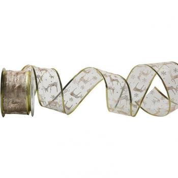 50 Meter Elch-Motiv Organza Drahtband für Hochzeiten und Partys