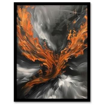 Artery8 Orange Flame Bird Canvas – 12 x 16