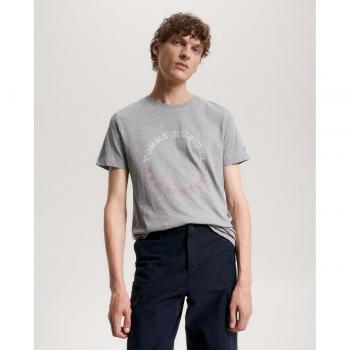 Tommy Hilfiger Maglietta Uomo Maniche Corte Monotype Roundle Grigio Medio S