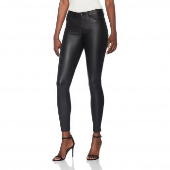 Vero Moda Women's Coated Jeans Black Normal Waist 2XS
