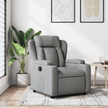 Sillón reclinable en tela gris claro vidaXL