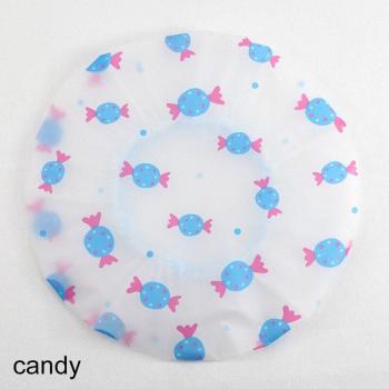 Waterproof Elastic Lace Shower Cap with Cartoon Fruit Design