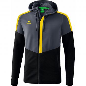 Erima Kids Squad Trainingsjacke mit Kapuze – Grau, 8 Jahre