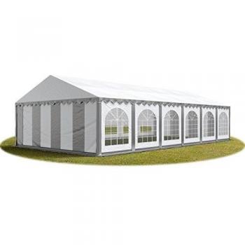 TOOLPORT 6x12m Event Tent with Ground Frame, PVC 750, Grey-White