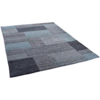 Theko Dalas Handcrafted Rug Turquoise Blue/Anthracite Rectangle 70 x 140cm