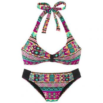 Bunter Bandeau-Bikini von Buffalo, Größe 38