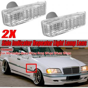 2PCS Car Side Marker Light Cover Trim for Mercedes-Benz W124 R129 W140 W202 W201