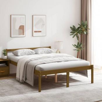 VidaXL Solid Wood Pine Senior Bed without Mattress 140x190cm Honey Brown