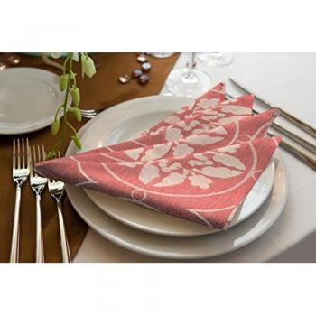 Nachhaltige Stoffservietten »Romantic Puligny Light«, 4er Set aus Bio-Baumwolle, Rot, 30 x 30 cm