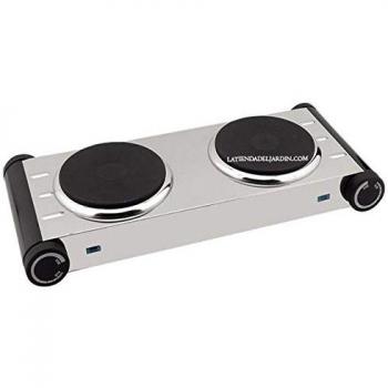 Suinga Elektrokochfeld 2 Edelstahlbrenner 50 × 29 cm – „Schnell‑Kochen“