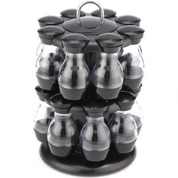 16-Piece Kitchen Cruet Set with Spice Jars