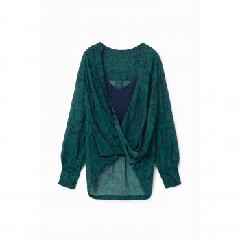Blusa Verde Estilo Cruzado
