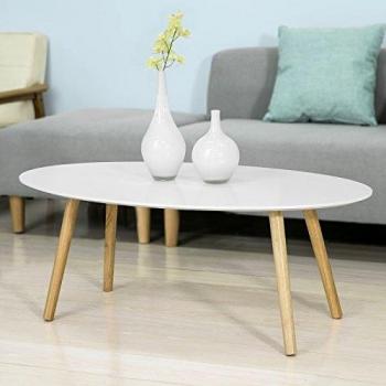 SoBuy® White Oval Wooden Coffee Table