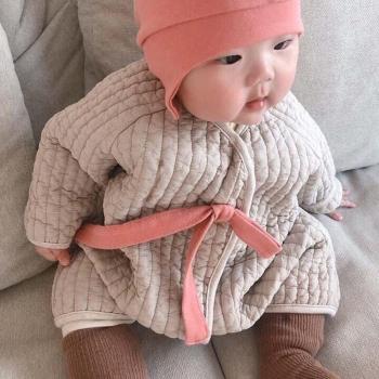 Coton barboteuse longue manche pour bébés, tenue d’hiver unisexe