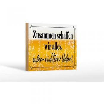 Gemeinsam stark – Wanddeko aus Holz, Spruch: „Alles ist möglich“, 18×12 cm
