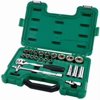 Set Chiave a Bussola + Esagonale 6K ½”, 20 pezzi, Custodia Verde