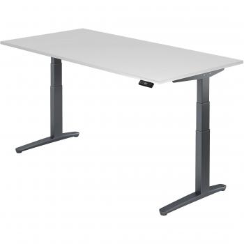 Elektrischer Sitz-Steh-Schreibtisch 200x100cm in Weiß und Graphit