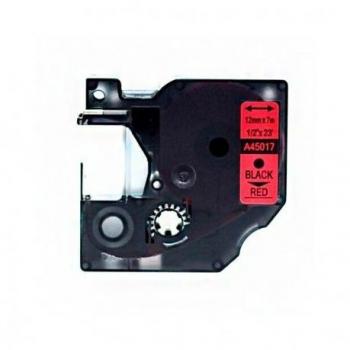 Dymo D1 45017 Etiqueta 12mm x 7 metros Preto/Vermelho