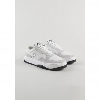 Tênis Antony Morato Estilo Skinny Branco e Cinza com Logo Arredondado