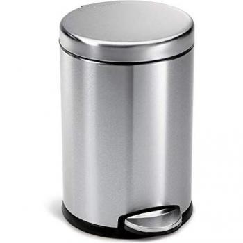 Simplehuman Cubo de basura con pedal 4.5 l, plata mate