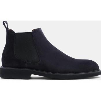 Zapatos botín de ante para hombre en azul marino