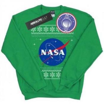 NASA Herren Sweatshirt XL – klassisches Fair Isle Design in Marineblau