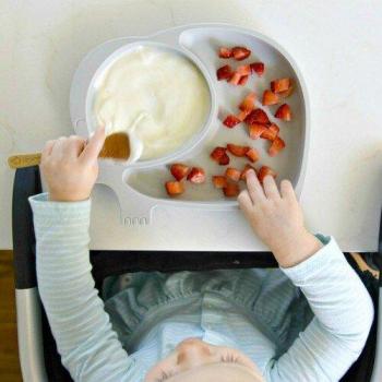 Assiette de maman éléphant pour bébé