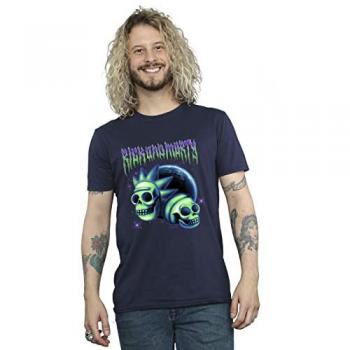 Rick And Morty Men's Navy Blue Space Skull T-Shirt