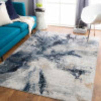 Tappeto a Pelo Corto Blu e Grigio 200 x 275 cm