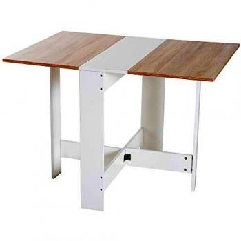 Table de cuisine pliable chêne blanc 103L x 76l x 74H cm