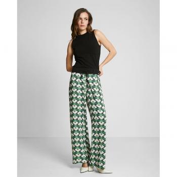 Pantalón fluido de mujer con estampado de flores