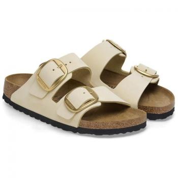 Birkenstock Arizona: sandali da donna in pelle di nubuck con fibbia larga e suola in sughero