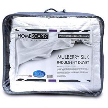 Homescapes Pure Mulberry Silk Blend 13.5 Tog Autumn/Winter Duvet, King