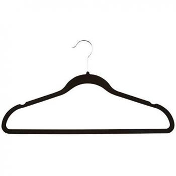 Kleiderbügel Galzone, 3× Schwarz, Velours Finish