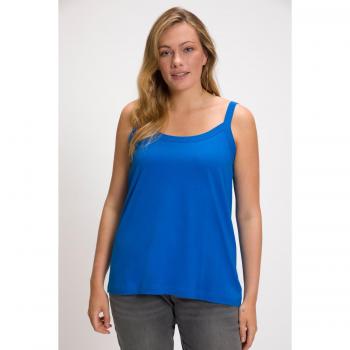 Top blu con spalline sottili e scollo rotondo, Donna, Taglia 60/62