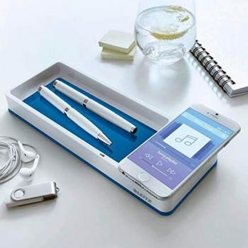 Leitz WOW Federschale in Weiß/Blau Metallic