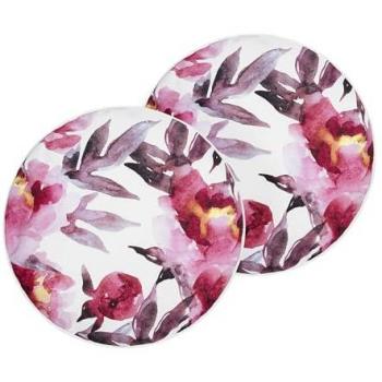 Coussins Décoratifs à Motif Floral 40x40 cm Rose et Blanc